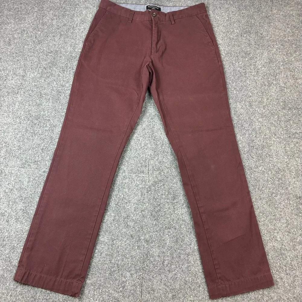Banana Republic Aiden Fit Chinos Mens 32x32 Burgundy Maroon 100% Cotton Pants